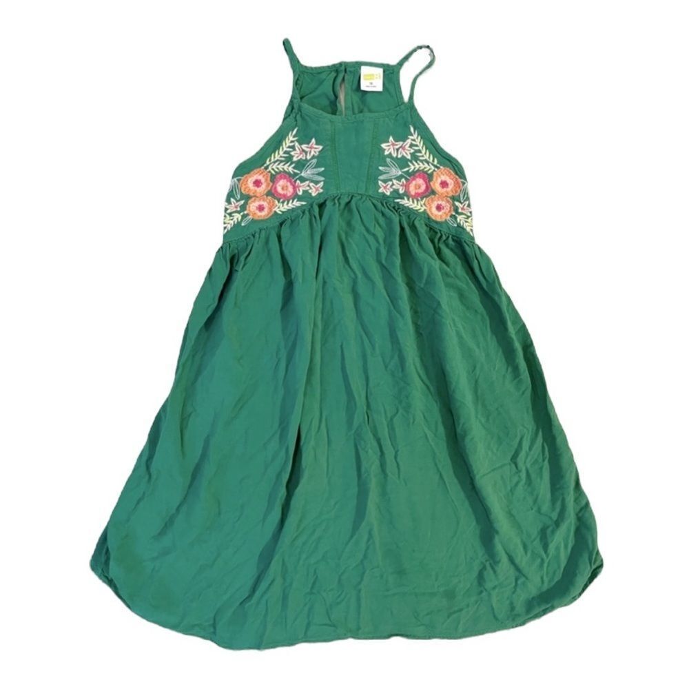 Crazy 8 Girls Green Floral Spaghetti Strap Dress